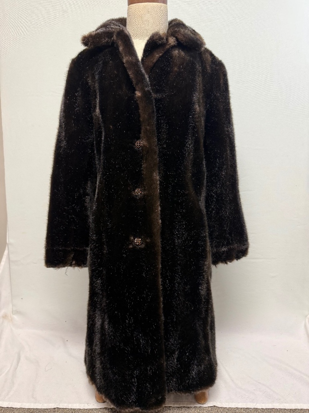 Vintage Julius Lewis Memphis Tissavel genuine French faux fur jacket brown